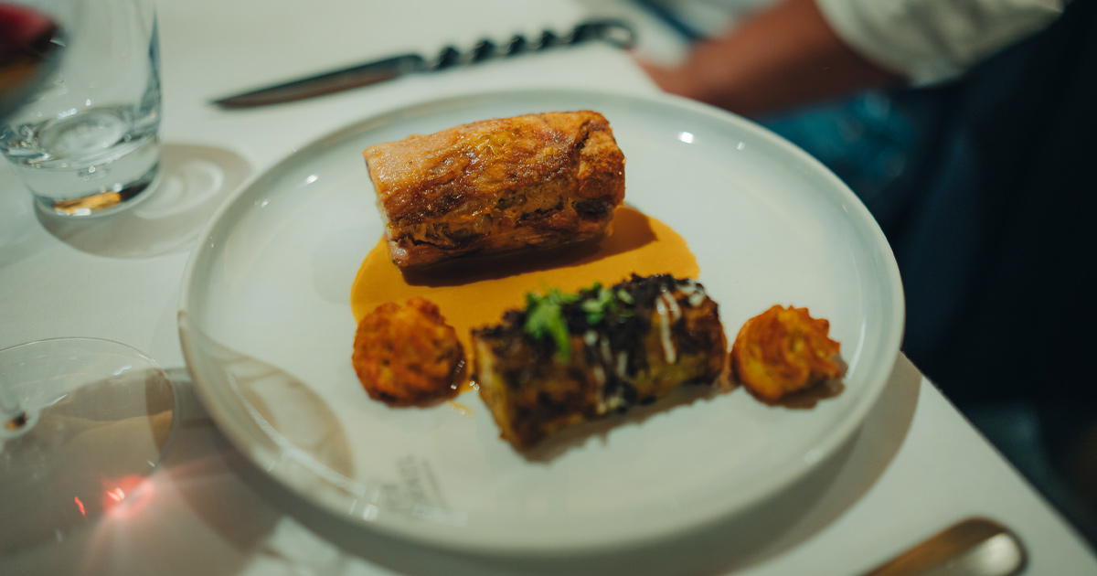 Carefully plated cuisine at a Bavarian restaurant