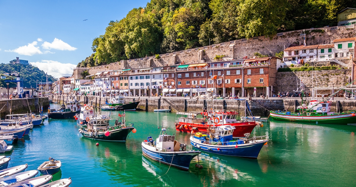 Boats in harbour at San Sebastián, Spain.