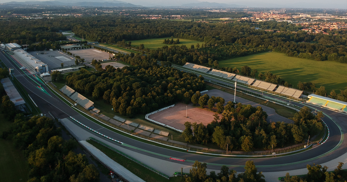 The Monza oval cloaked in evening sun