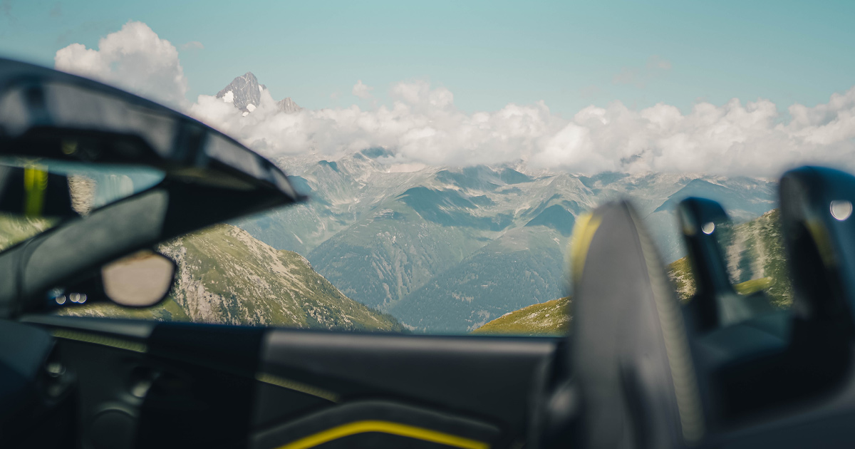 Swiss mountain peaks cloaked in cloud in summer