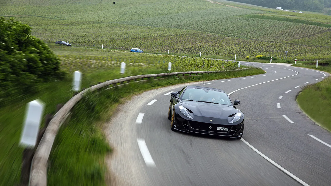 Drive from Lyon to Epernay in a luxury supercar