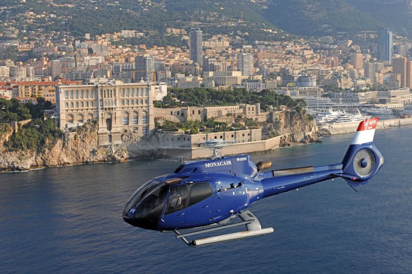 Helicopter into Monaco each day for the F1 Grand Prix race weekend